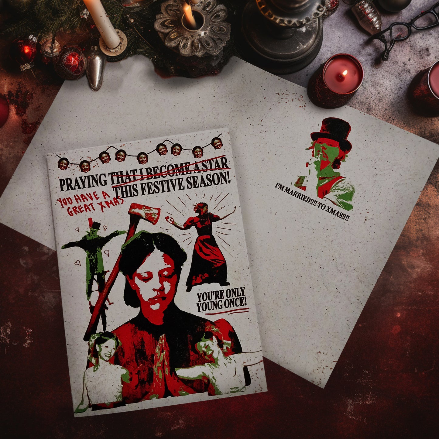 Horror Christmas Cards — Pack of 5